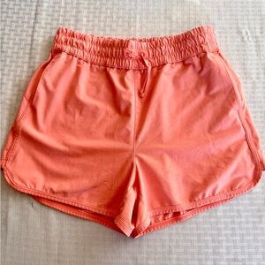 Athleta Girl XL 14 Coral Athletic Shorts Drawstring Pockets